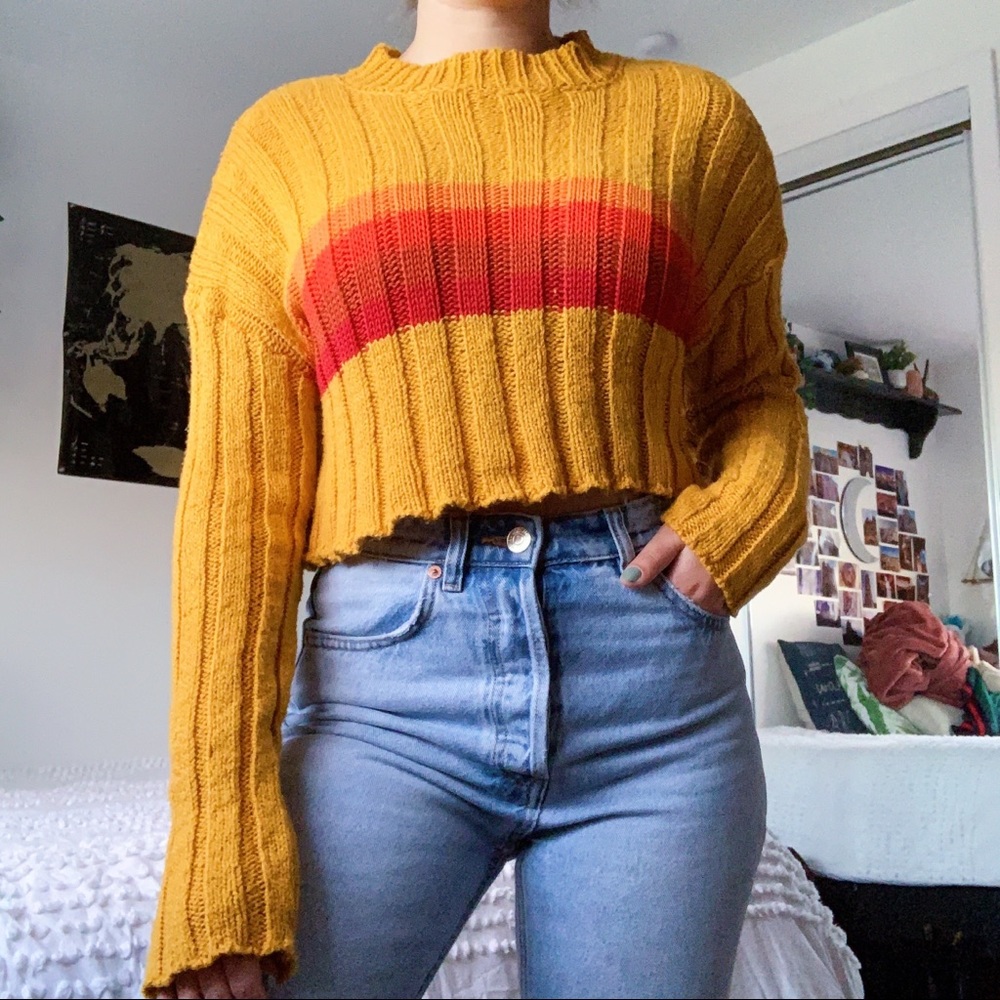cropped knit sweater